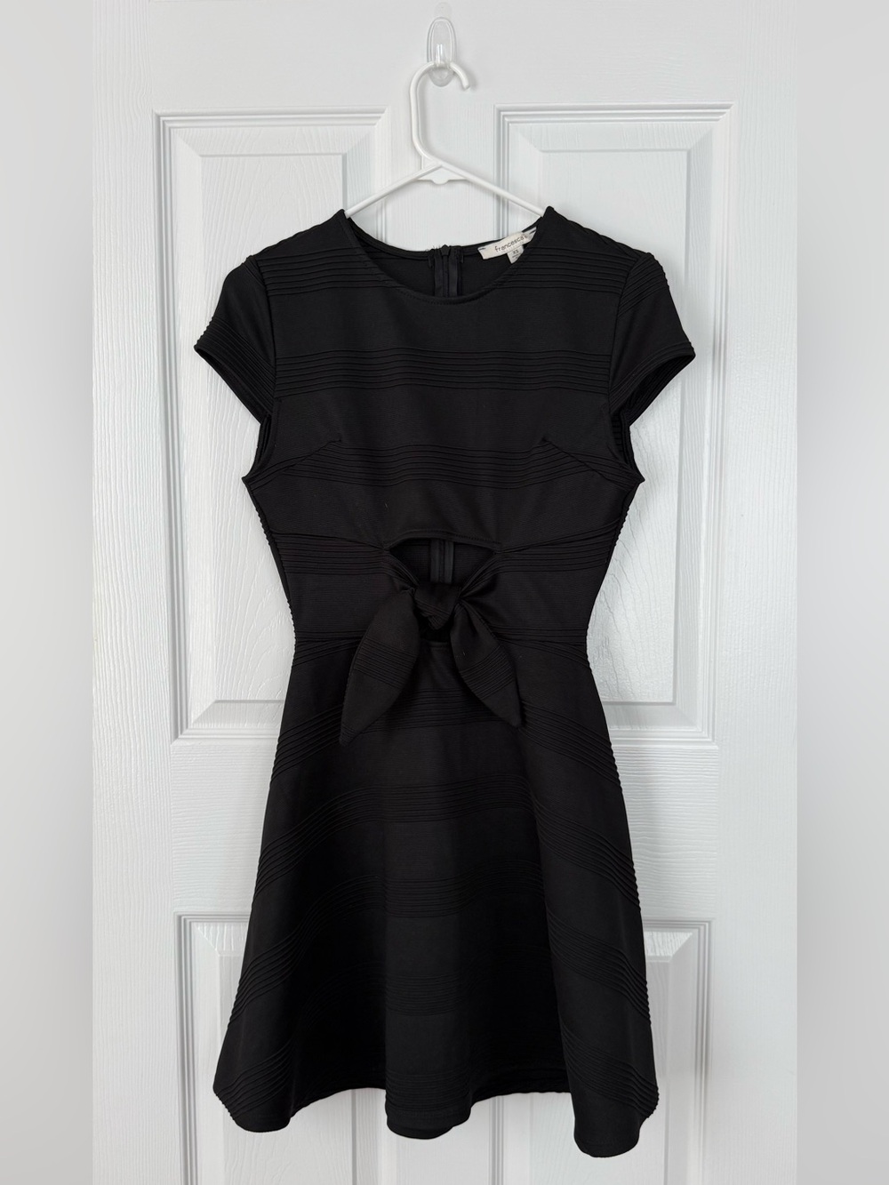 Francesca’s Black Tie-Front Fit & Flare Dress- Size XS